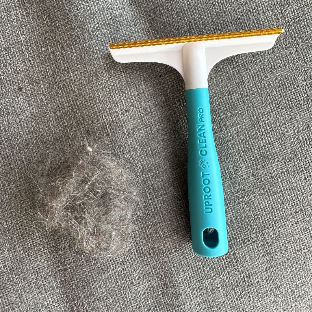 Lint tool lifting pet hair from fabric