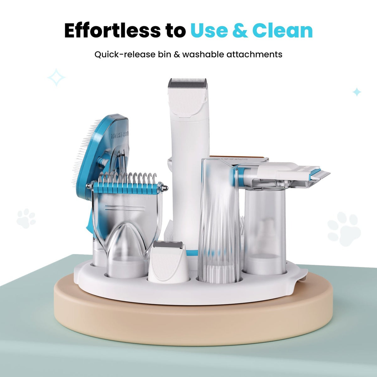 Home pet grooming kit in use